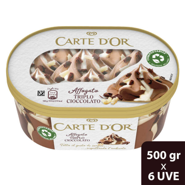 Vaschetta Affogato Triplo Cioccolato 500gr